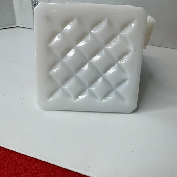 Anchor Hocking white opaque milk glass covered 4” square powder or trinket - Picture 9 of 13